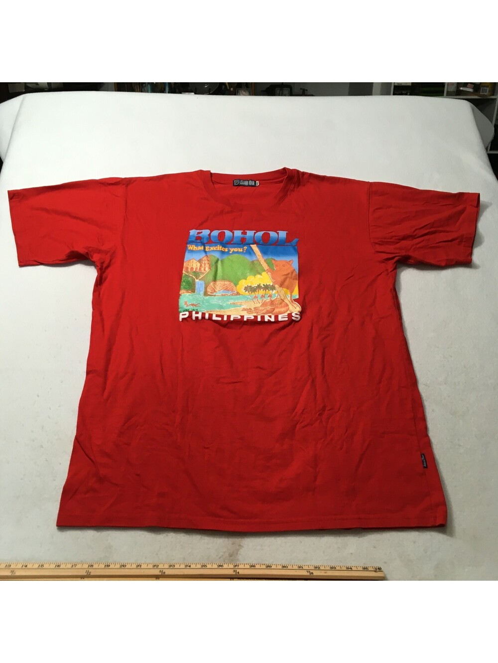 RED PHILLIPINES GRAPHIC T Shirt Men's 4XL BOHOL ISLAND TOUR